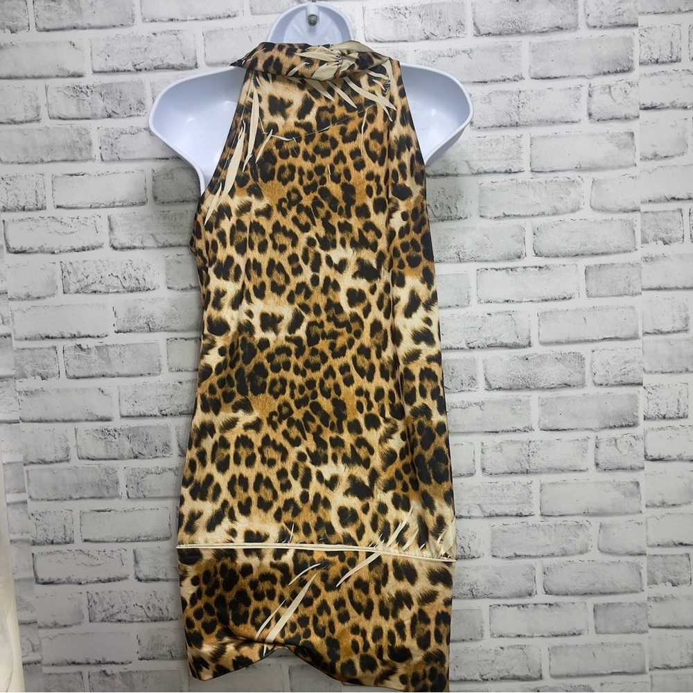 Moa Moa Leopard Print Slouch Neck Sleeveless Blouse Medium - Picture 4 of 10